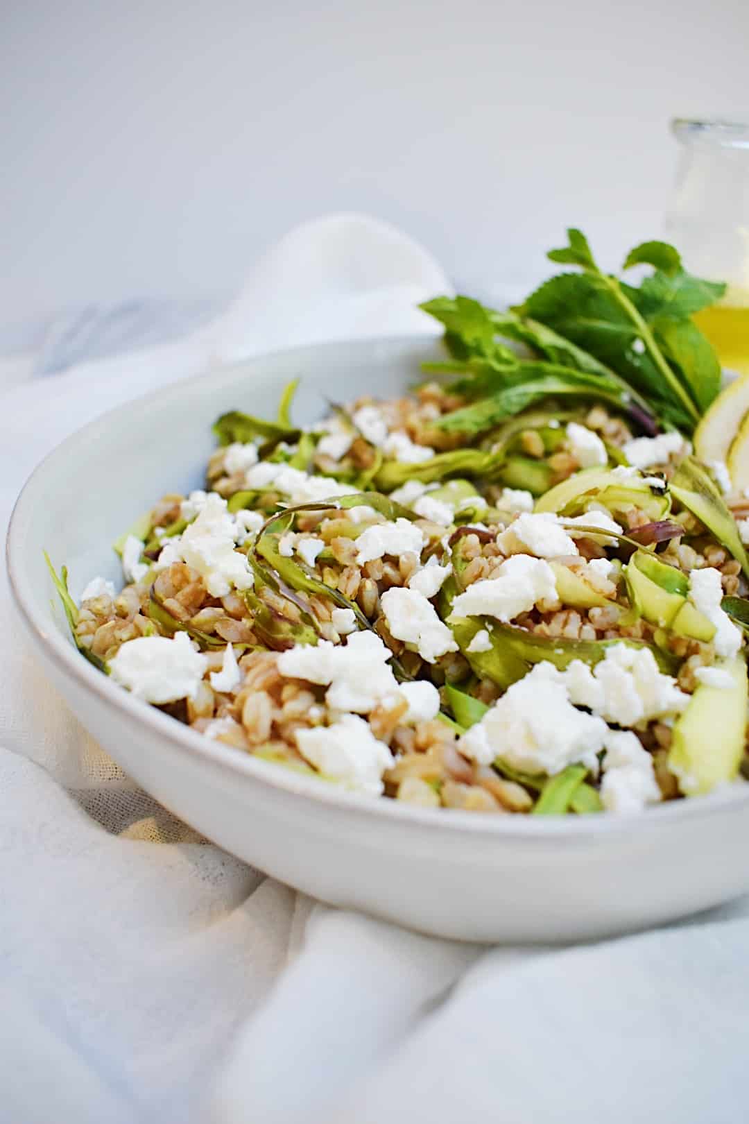 Lemony Farro and Shaved Asparagus Salad with Feta Sarah Gold Nutrition Intuitive Eating