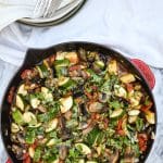 This ratatouille celebrates all there is to love about summer produce. Lightly grilled, then sautéed and topped with fresh garden herbs, it’s light and filled with flavor.