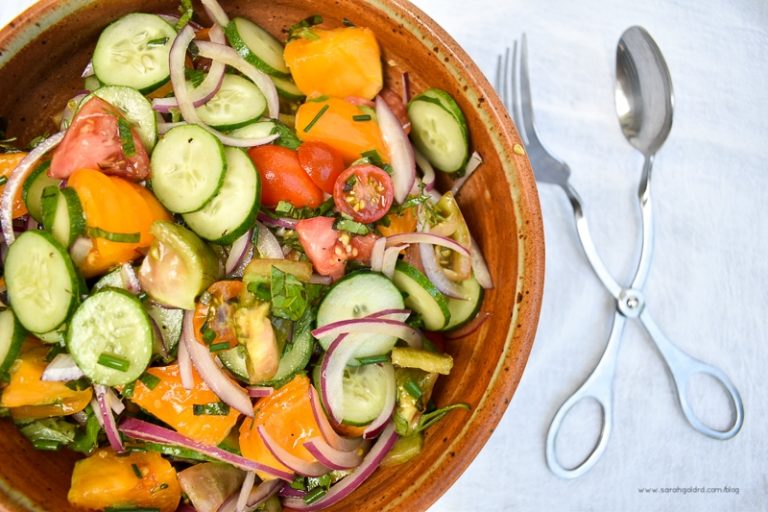 Summer Cucumber and Heirloom Tomato Salad Sarah Gold Nutrition Intuitive Eating Dietitian