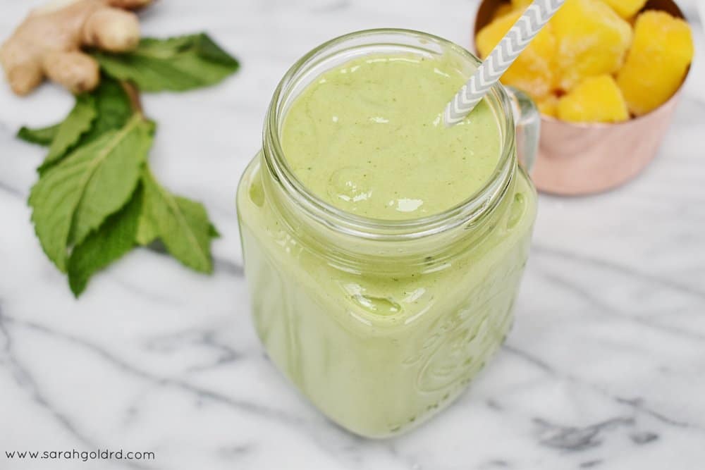 Reminiscent of a tropical drink, this smoothie is filled with all you need post workout — protein and carbohydrates to refuel and repair plus antioxidants to reduce exercise-induced inflammation.