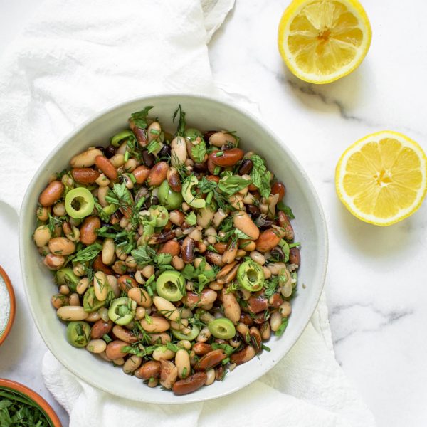 Easy Bean Salad with Castelvetrano Olives and Herbs