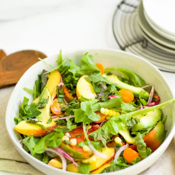 Heirloom Tomato, Corn, and Grilled Peach Salad