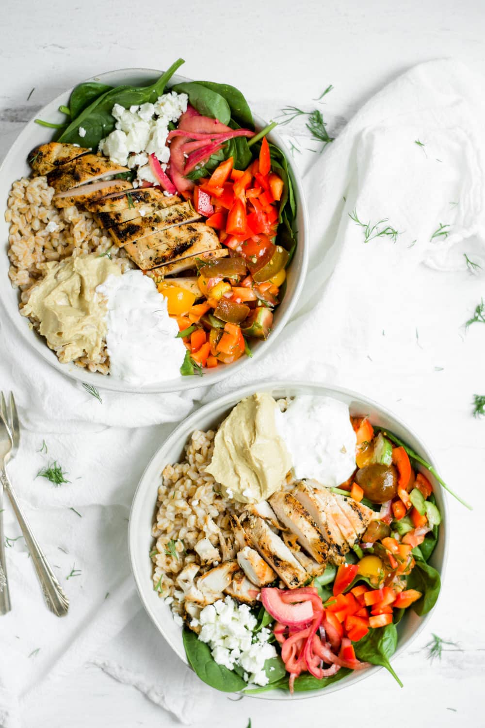 Mediterranean Chicken Meal Prep Bowls with Tahini Dressing